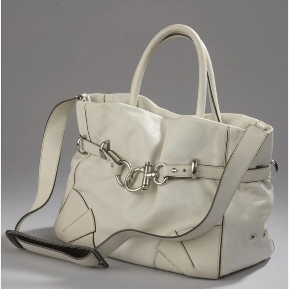 Sonia Rykiel Elegant White Leather Handbag